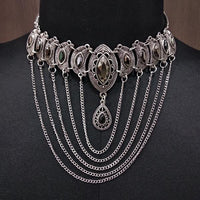 Urthn Rhodium Plated Stone Statement Necklace - 1110757B