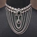 Urthn Pota Stone Rhodium Plated Statement Necklace - 1110761B