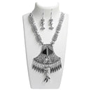 Jeweljunk Rhodium Plated  Navratri Special Necklace Set - 1110804