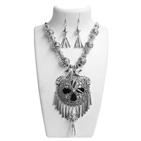 Jeweljunk Rhodium Plated  Navratri Special Necklace Set - 1110826