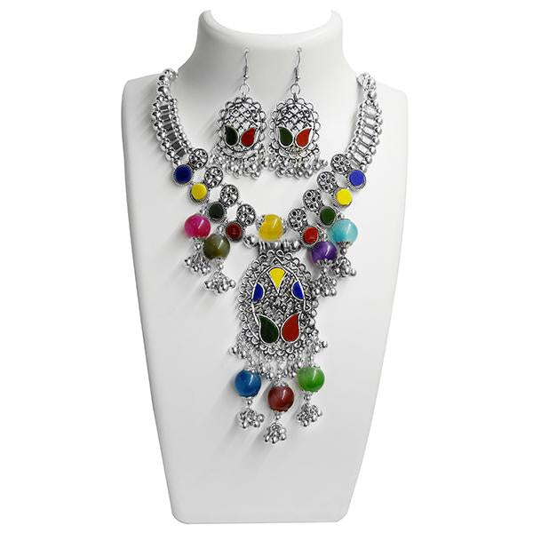 Jeweljunk Multicolour Beads Navratri Special Necklace Set - 1110880