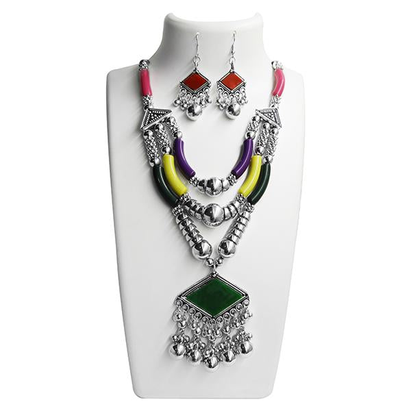 Jeweljunk Multicolour Navratri Special Necklace Set - 1110884