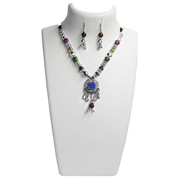 Jeweljunk Multicolour Beads Navratri Special Necklace Set - 1110919