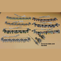 Soni Art Jewellery Oxidised Plated Crystal Stone Choker Necklace Set