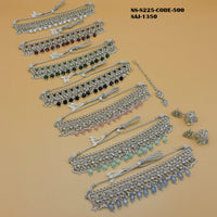 Soni Art Jewellery Silver Plated Pota Stone & Beads Choker Necklace Set