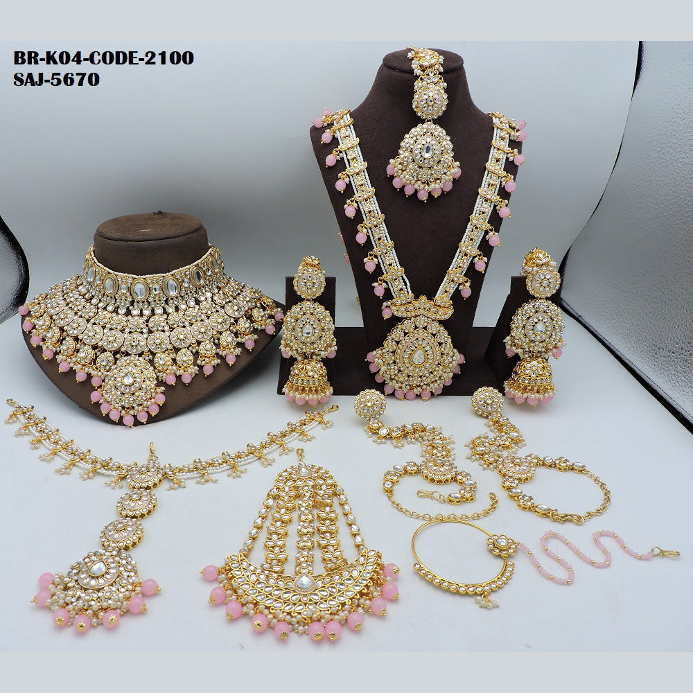 Soni Art Jewellery Gold Plated Kundan Stone Bridal Set