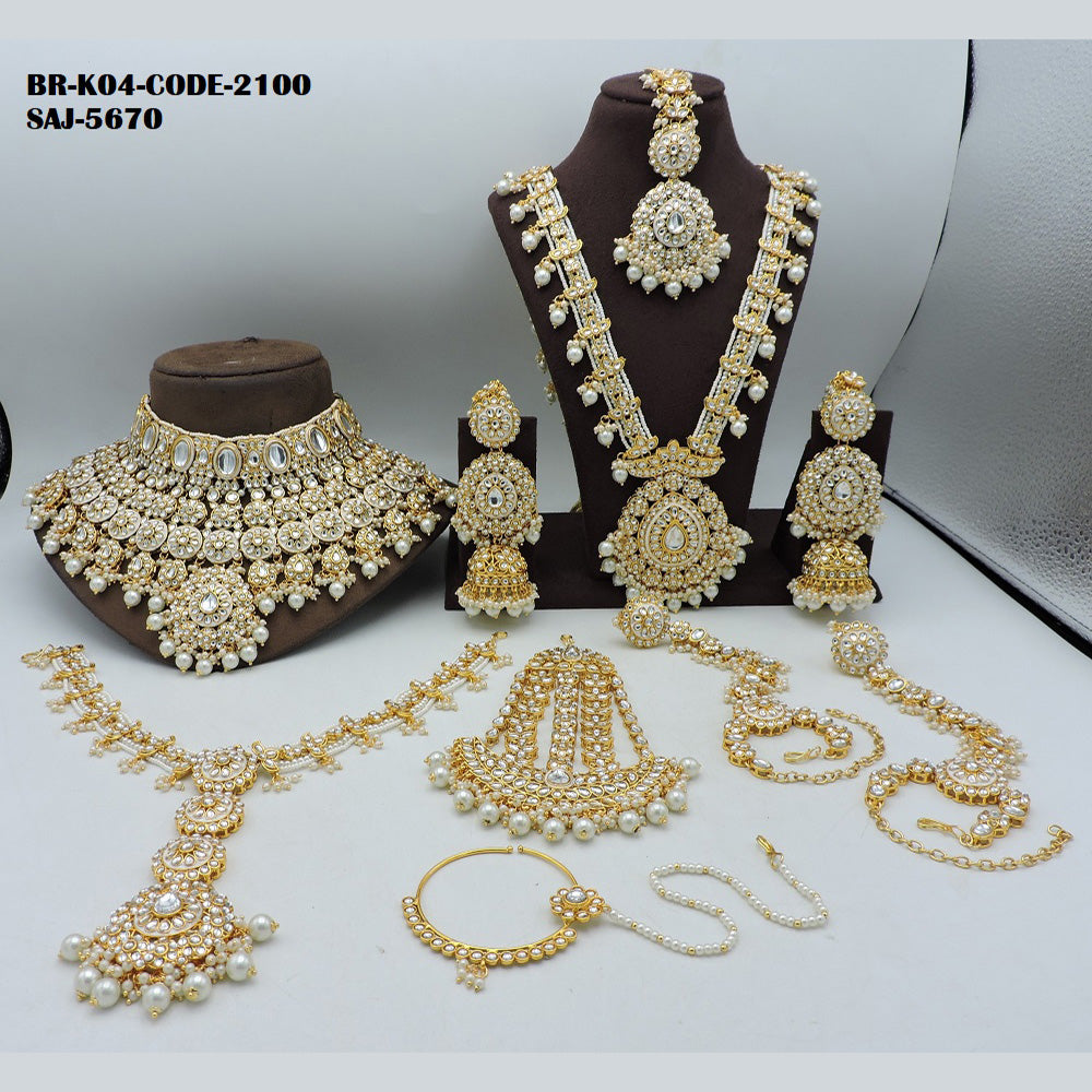 Soni Art Jewellery Gold Plated Kundan Stone Bridal Set