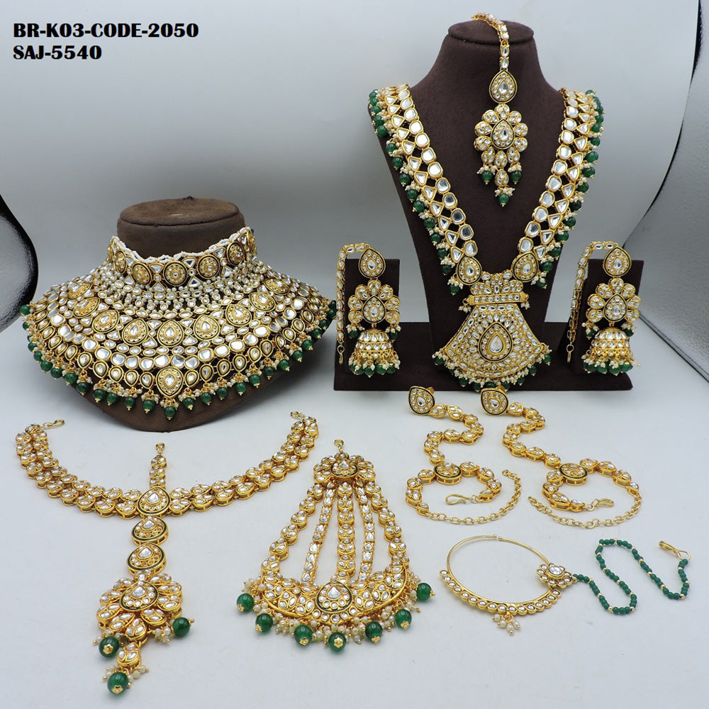Soni Art Jewellery Gold Plated Kundan Stone Bridal Set