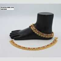 Soni Art Jewellery Gold Plated Crystal Stone Payal