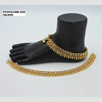 Soni Art Jewellery Gold Plated Crystal Stone Payal