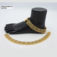 Soni Art Jewellery Gold Plated Crystal Stone Payal