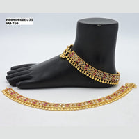 Soni Art Jewellery Gold Plated Crystal Stone Payal