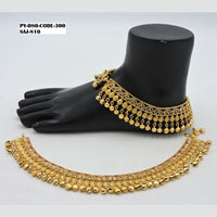 Soni Art Jewellery Gold Plated Crystal Stone Payal