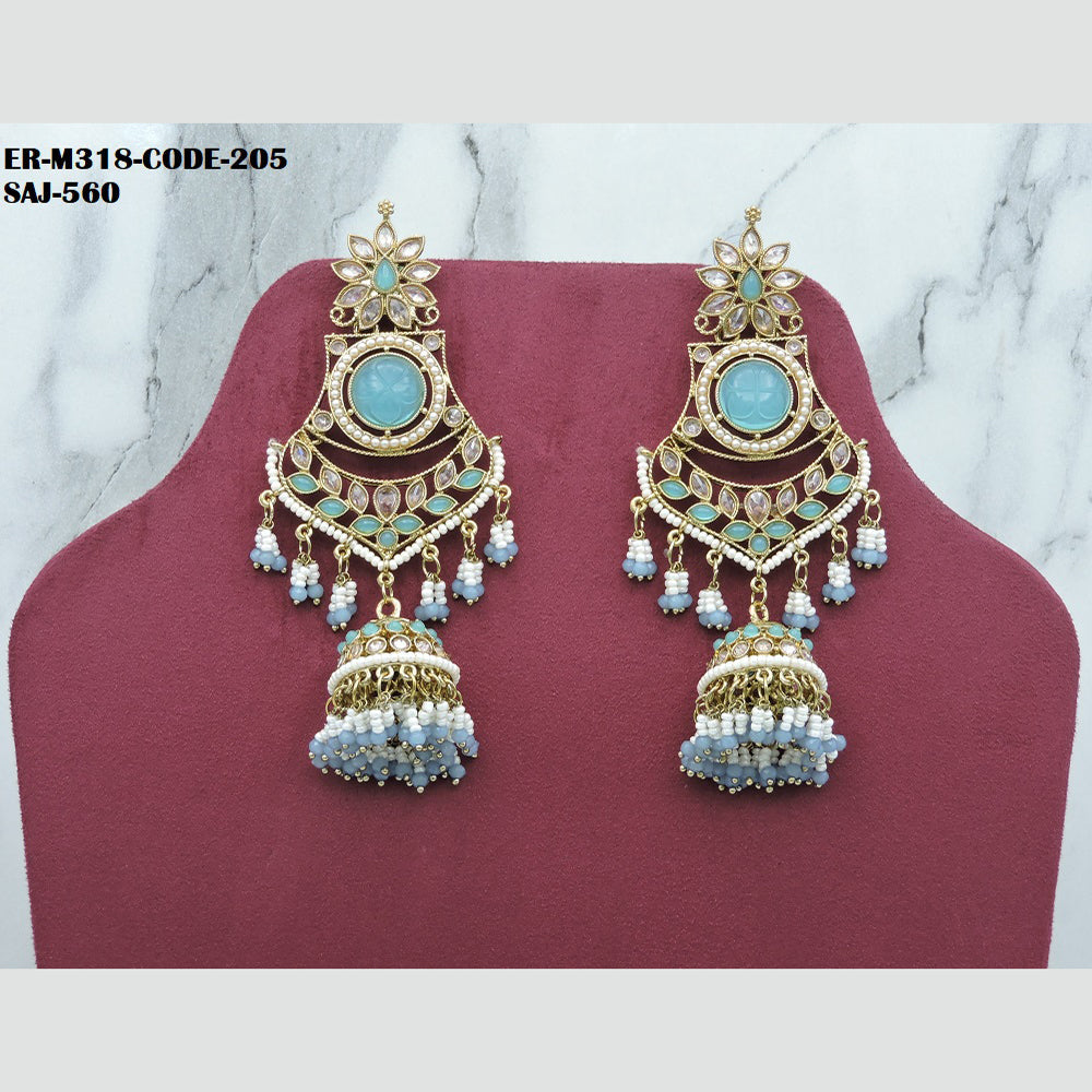 Soni Art Jewellery Gold Plated Crystal Stone Jhumki Earrings