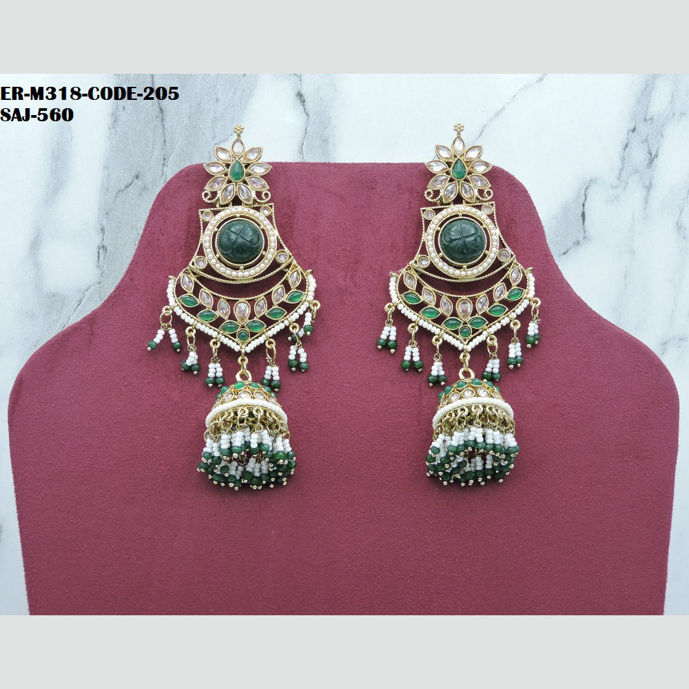 Soni Art Jewellery Gold Plated Crystal Stone Jhumki Earrings