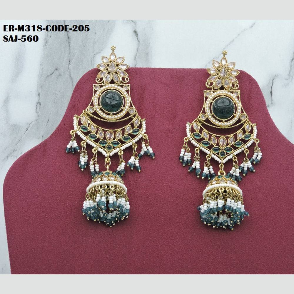 Soni Art Jewellery Gold Plated Crystal Stone Jhumki Earrings