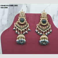 Soni Art Jewellery Gold Plated Crystal Stone Jhumki Earrings