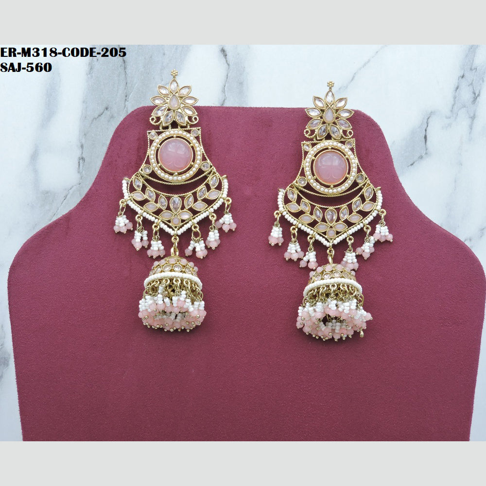 Soni Art Jewellery Gold Plated Crystal Stone Jhumki Earrings