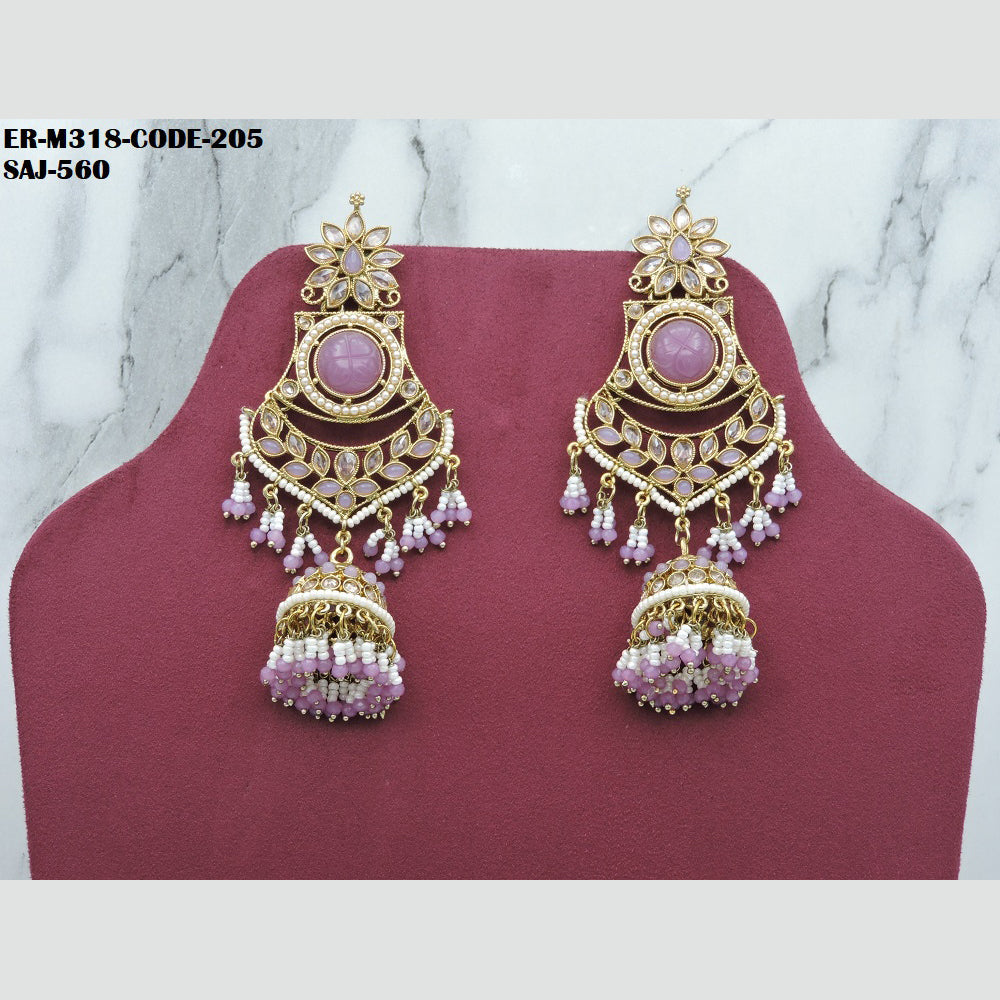 Soni Art Jewellery Gold Plated Crystal Stone Jhumki Earrings