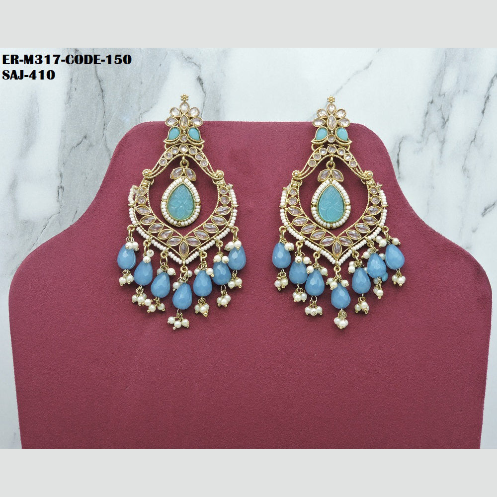 Soni Art Jewellery Gold Plated Crystal Stone Dangler Earrings