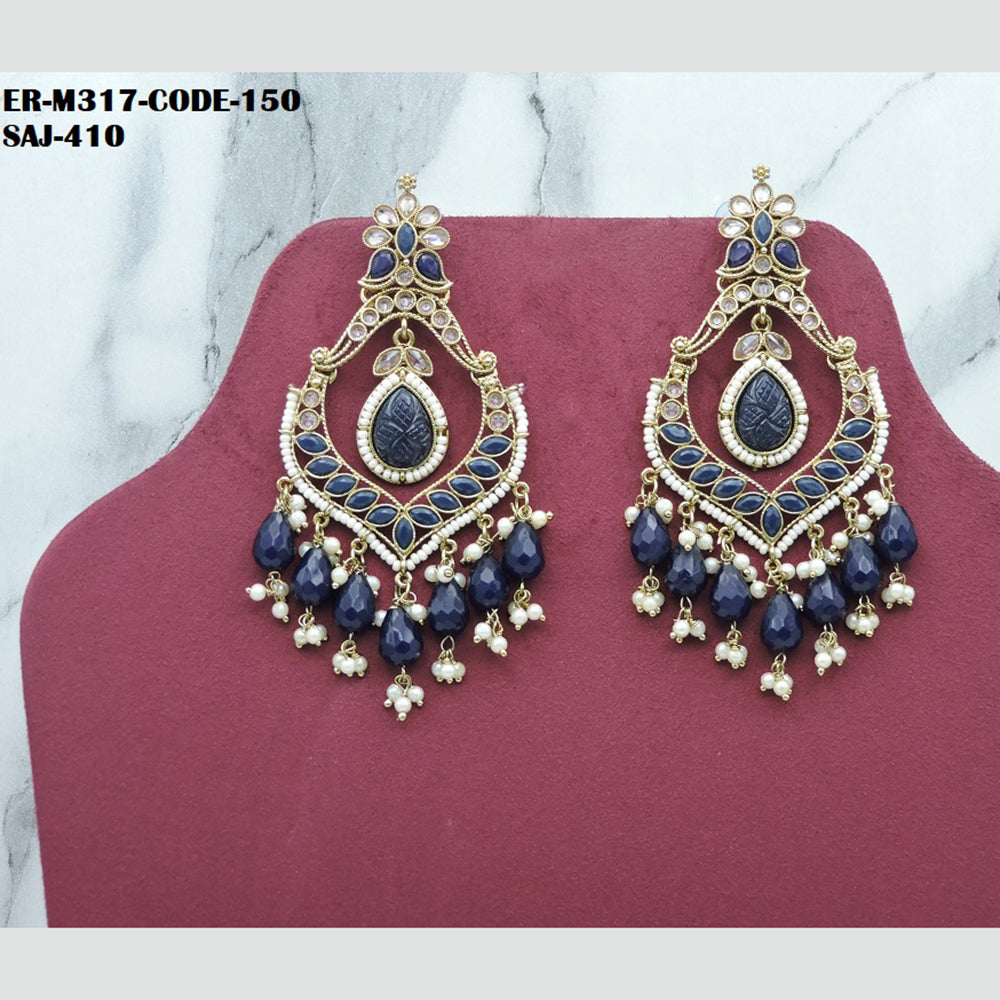 Soni Art Jewellery Gold Plated Crystal Stone Dangler Earrings
