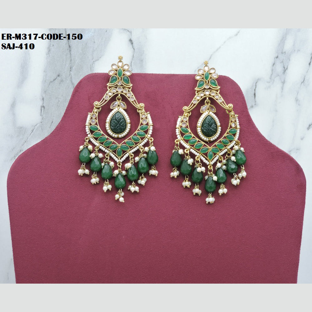 Soni Art Jewellery Gold Plated Crystal Stone Dangler Earrings