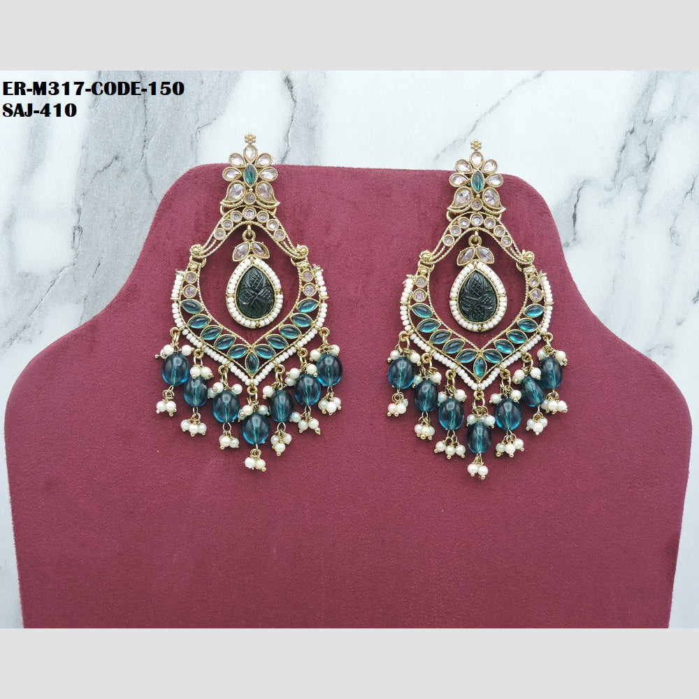 Soni Art Jewellery Gold Plated Crystal Stone Dangler Earrings