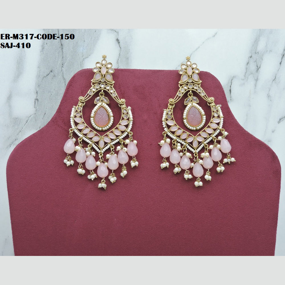 Soni Art Jewellery Gold Plated Crystal Stone Dangler Earrings