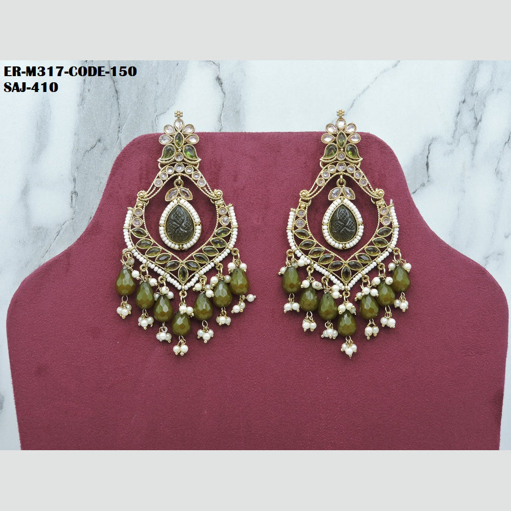 Soni Art Jewellery Gold Plated Crystal Stone Dangler Earrings
