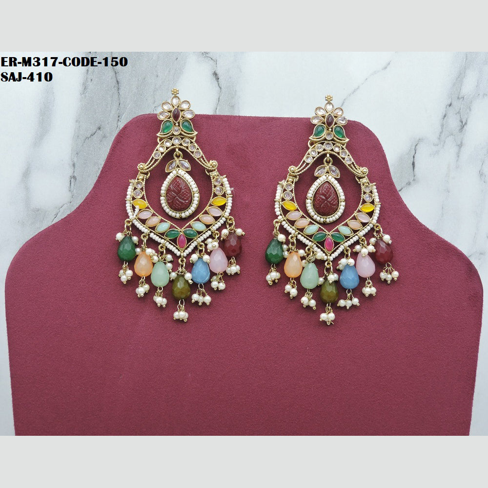 Soni Art Jewellery Gold Plated Crystal Stone Dangler Earrings