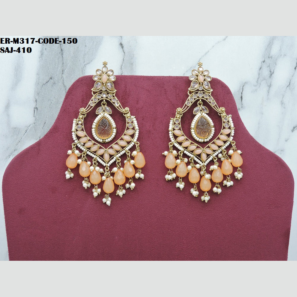 Soni Art Jewellery Gold Plated Crystal Stone Dangler Earrings