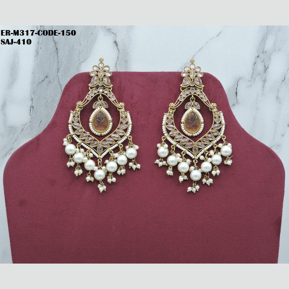 Soni Art Jewellery Gold Plated Crystal Stone Dangler Earrings
