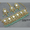 Soni Art Jewellery Gold Plated Kundan & Beads Choker Necklace Set