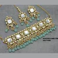 Soni Art Jewellery Gold Plated Kundan & Beads Choker Necklace Set