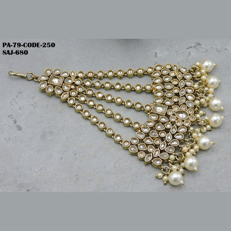 Soni Art Jewellery Gold Plated Kundan Stone & Beads Pasa