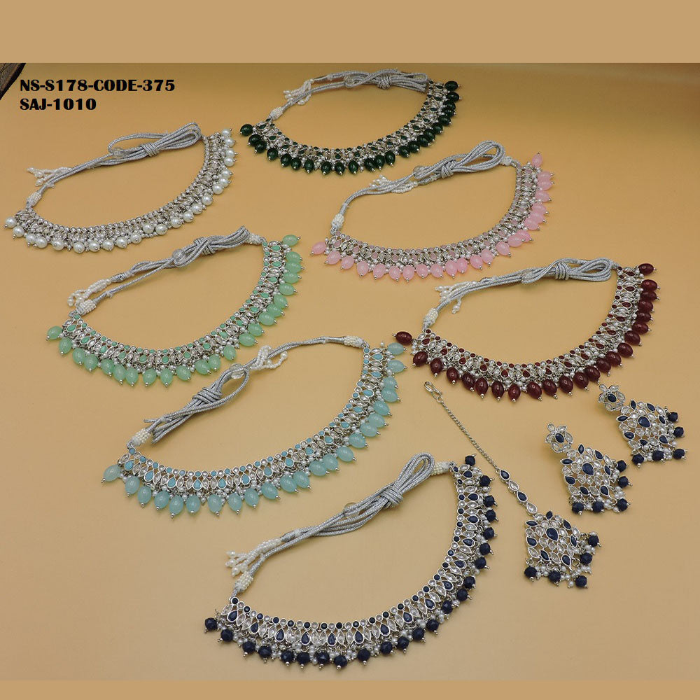 Soni Art Jewellery Gold Plated Crystal Stone Necklace Set