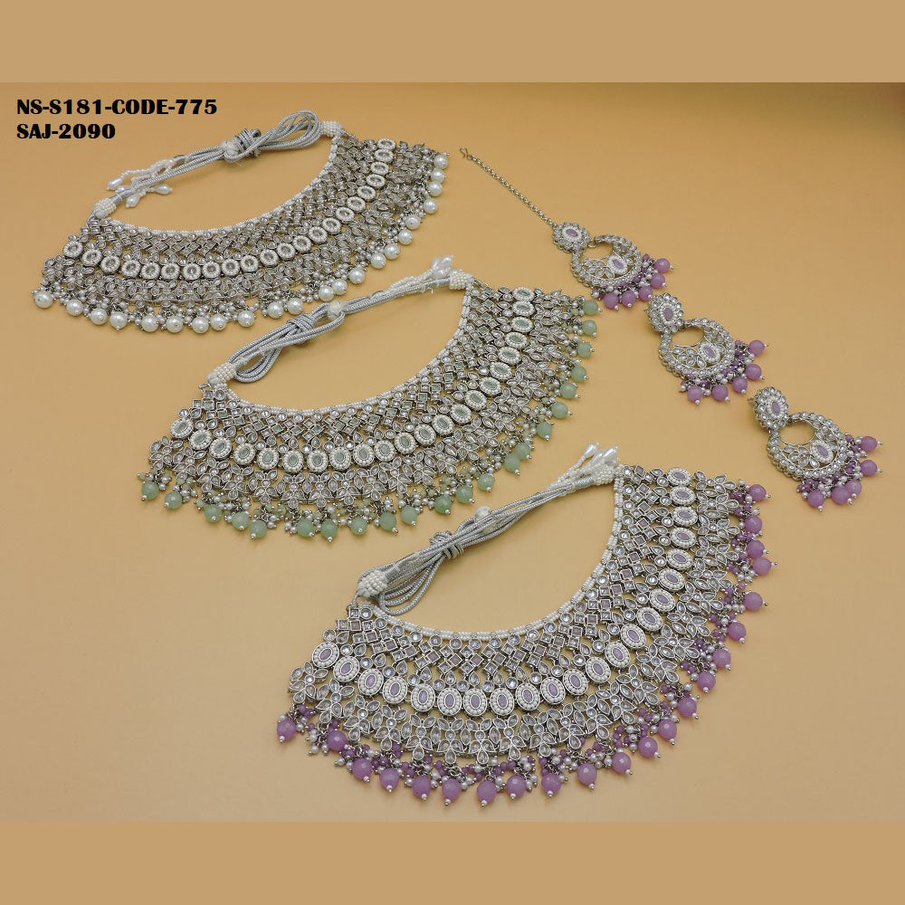 Soni Art Jewellery Gold Plated Crystal Stone Necklace Set