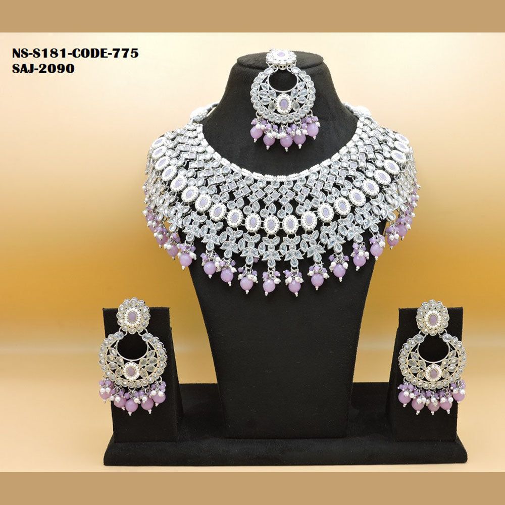 Soni Art Jewellery Gold Plated Crystal Stone Necklace Set