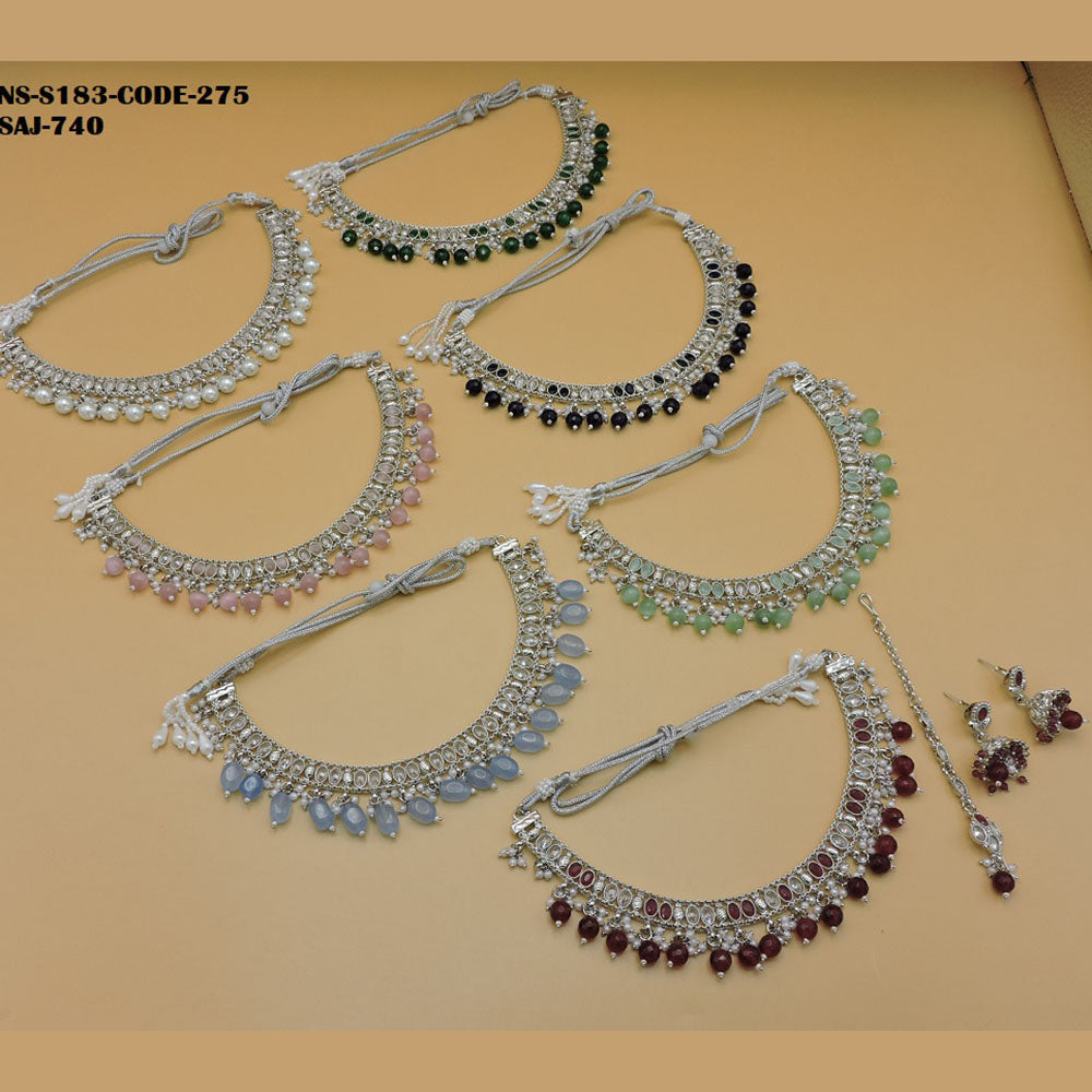 Soni Art Jewellery Gold Plated Crystal Stone Necklace Set