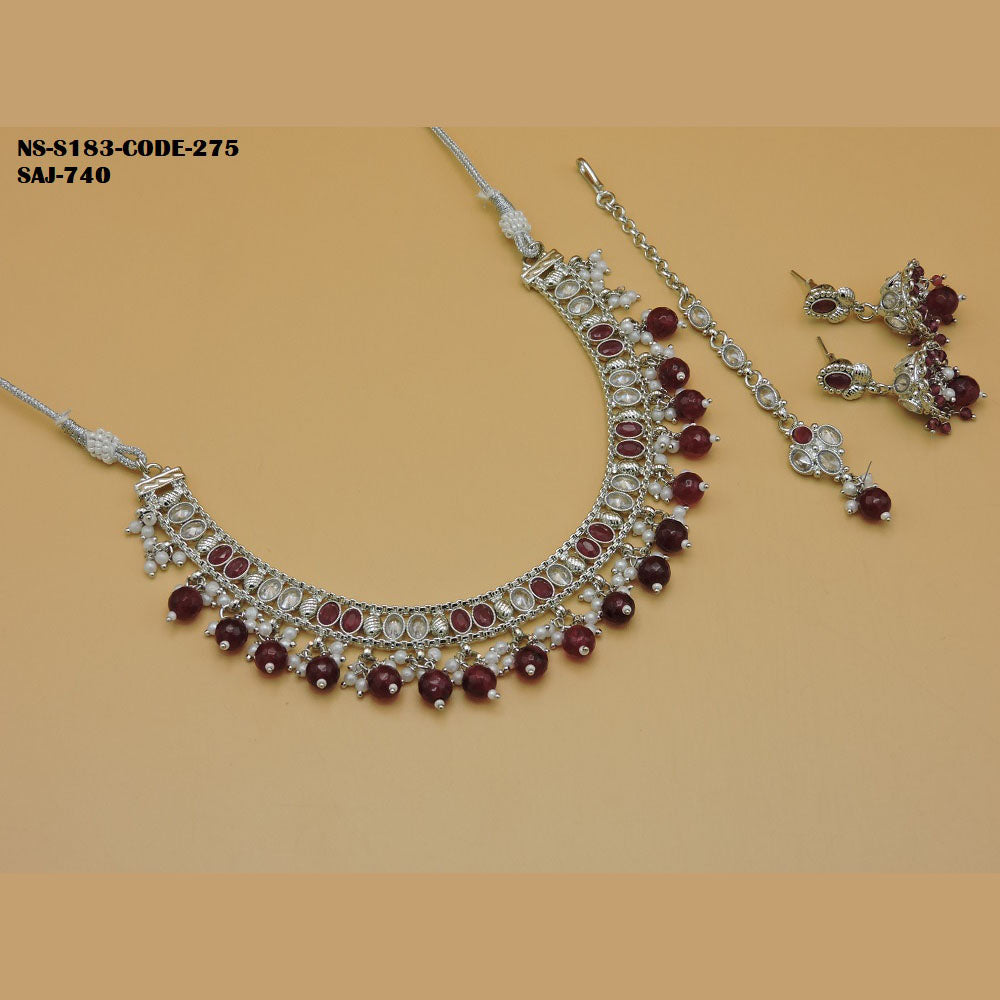 Soni Art Jewellery Gold Plated Crystal Stone Necklace Set