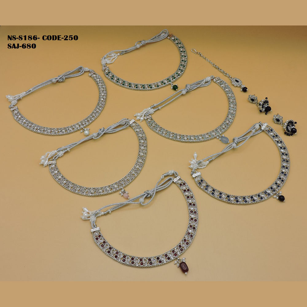 Soni Art Jewellery Gold Plated Crystal Stone Necklace Set