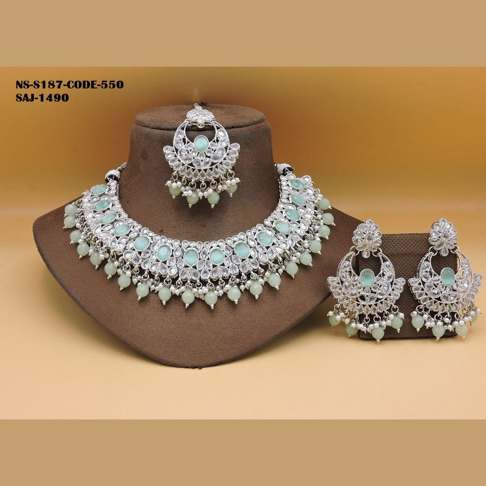 Soni Art Jewellery Gold Plated Crystal Stone Necklace Set