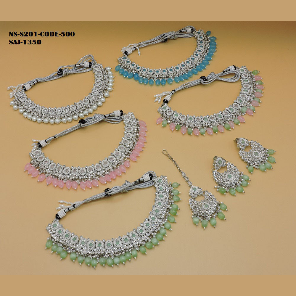 Soni Art Jewellery Gold Plated Crystal Stone Necklace Set