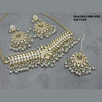 Soni Art Jewellery Gold Plated Kundan Stone & Beads Choker Necklace Set