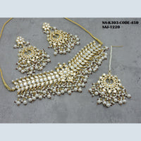 Soni Art Jewellery Gold Plated Kundan Stone & Beads Choker Necklace Set