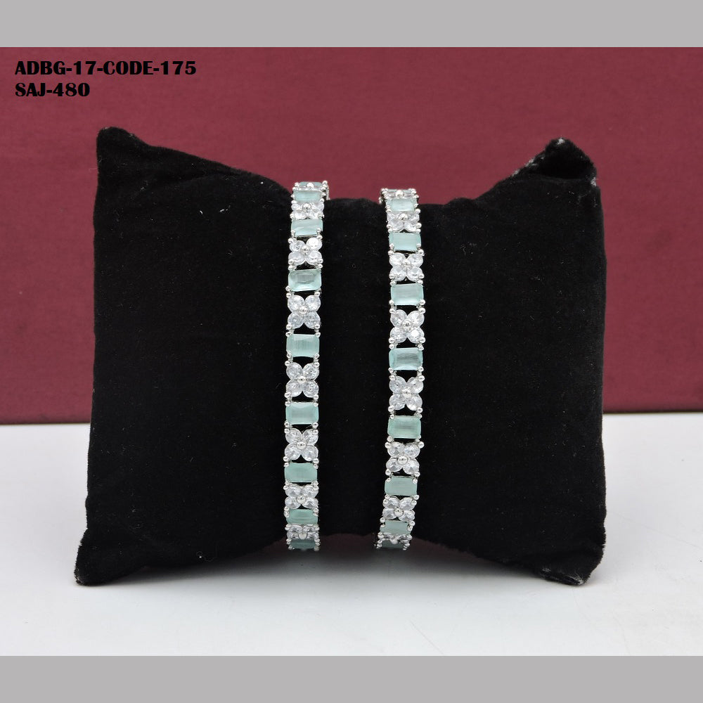 Soni Art Jewellery Silver Plated AD Stone Bangle Set
