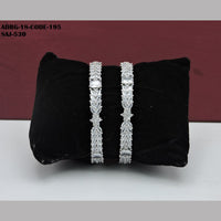 Soni Art Jewellery Silver Plated AD Stone Bangle Set