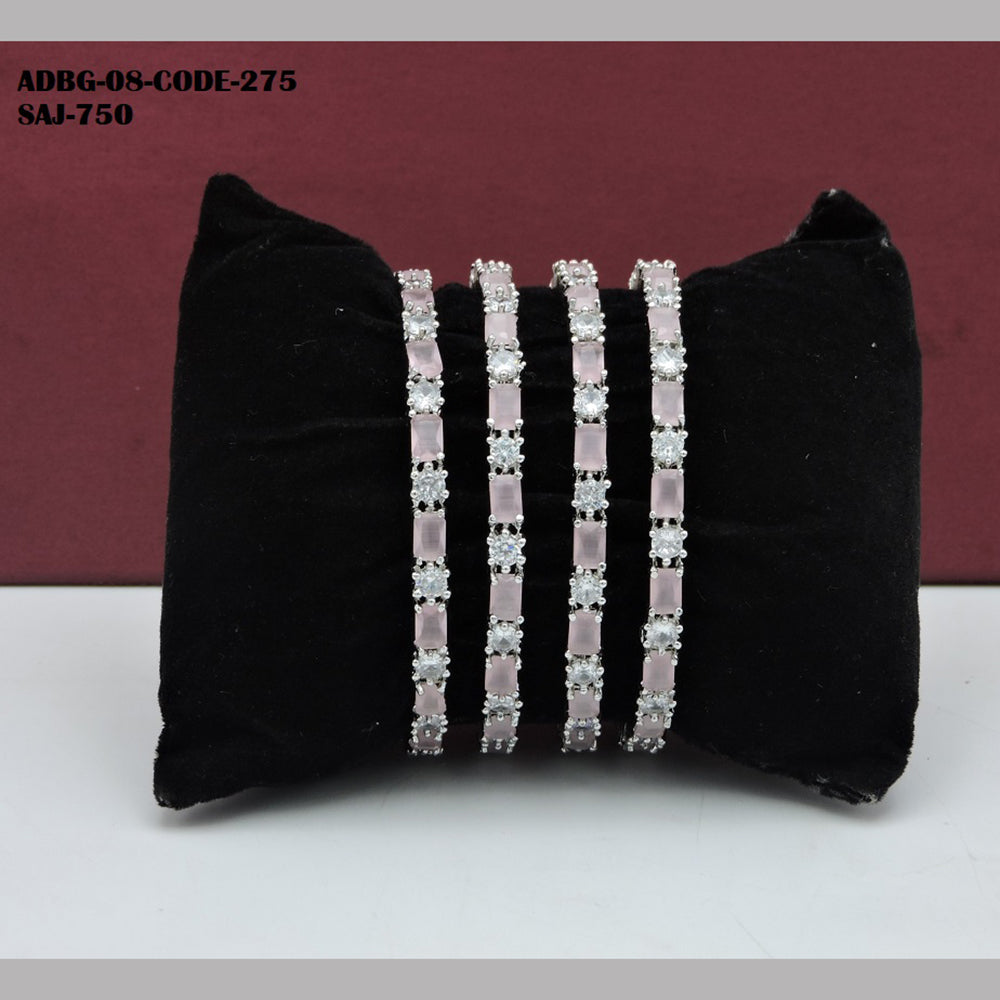 Soni Art Jewellery Silver Plated AD Stone Bangle Set