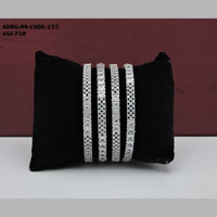 Soni Art Jewellery Silver Plated AD Stone Bangle Set