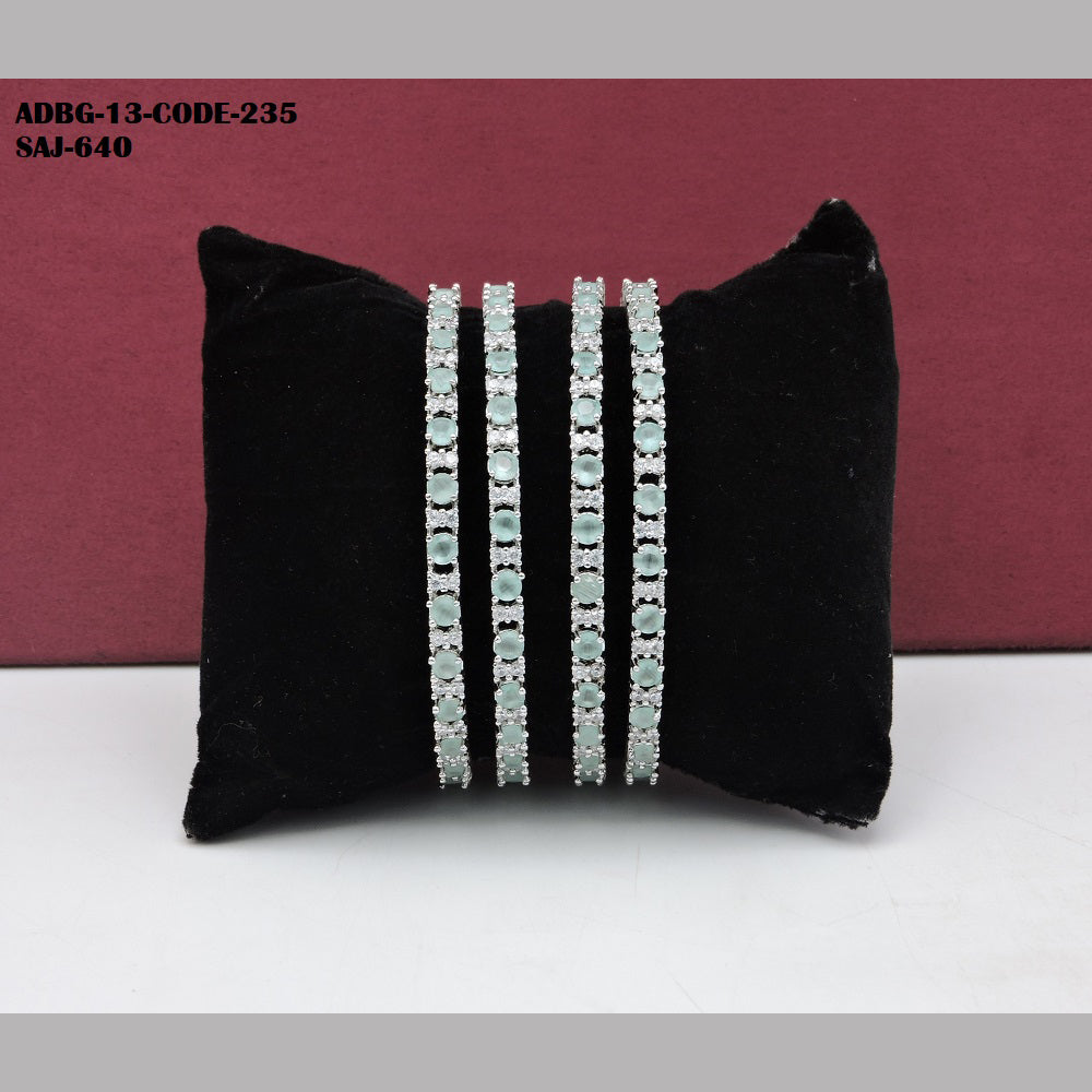 Soni Art Jewellery Silver Plated AD Stone Bangle Set